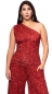 Preview: LU Top mit asymmetrischer Schulterpartie  aus Bambus-Viskose (Rot Gold Glitter)