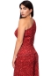 Preview: LU Top mit asymmetrischer Schulterpartie  aus Bambus-Viskose (Rot Gold Glitter)