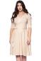 Preview: AVA wendbares Wickelkleid 3/4-Arm mit schwingendem Rock (leinenoptik)