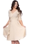 Preview: AVA wendbares Wickelkleid 3/4-Arm mit schwingendem Rock (leinenoptik)