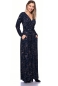 Preview: PANDORA Maxikleid Langarm aus Bambus-Viskose (Golden Lotus)