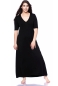 Preview: IRA Maxikleid kurzarm aus weicher Bambus-Viskose (schwarz)