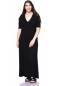 Preview: IRA Maxikleid kurzarm aus weicher Bambus-Viskose (schwarz)