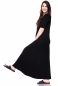 Preview: IRA Maxikleid kurzarm aus weicher Bambus-Viskose (schwarz)