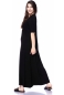 Preview: IRA Maxikleid kurzarm aus weicher Bambus-Viskose (schwarz)