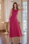 Preview: AMELIA timeless reversible dress with waist lacing in maxi length (fuchsia) or in your desired color