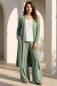 Preview: RIYA Palazzo trousers with comfort waistband (antique green)