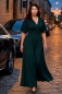 Preview: NOELIA Maxikleid in Wickeloptik mit Schmetterlingsärmel (flaschengrün)