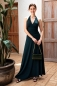 Preview: TORRIE rückenfreies Neckholder Maxikleid (flaschengrün)