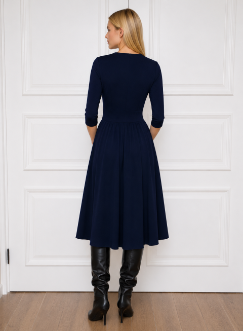 MAGDALENA Midi Kleid 3/4 Arm mit Taschen aus TENCEL® Modal Jersey (neue Farben)