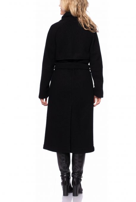 COSIMA Merino Wolltrench aus reiner Wolle (schwarz)