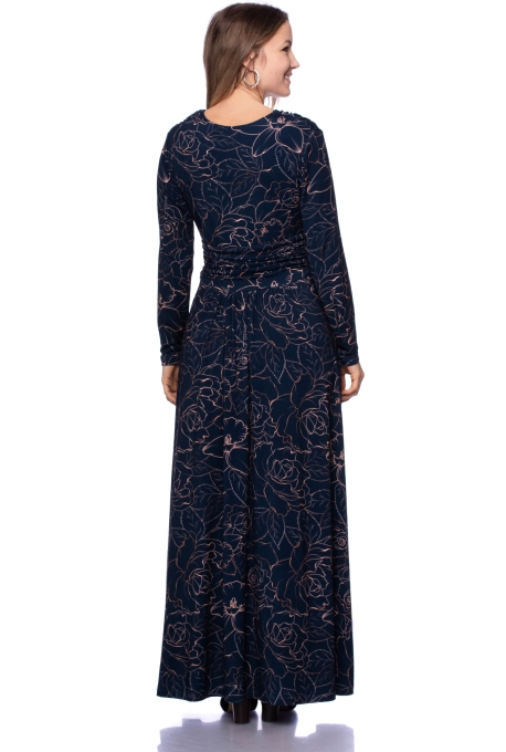 PANDORA Maxikleid Langarm aus Bambus-Viskose (Golden Lotus)