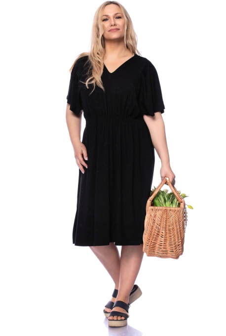 LAELIA bequemes Jerseykleid aus Bambus-Viskoe (schwarz)