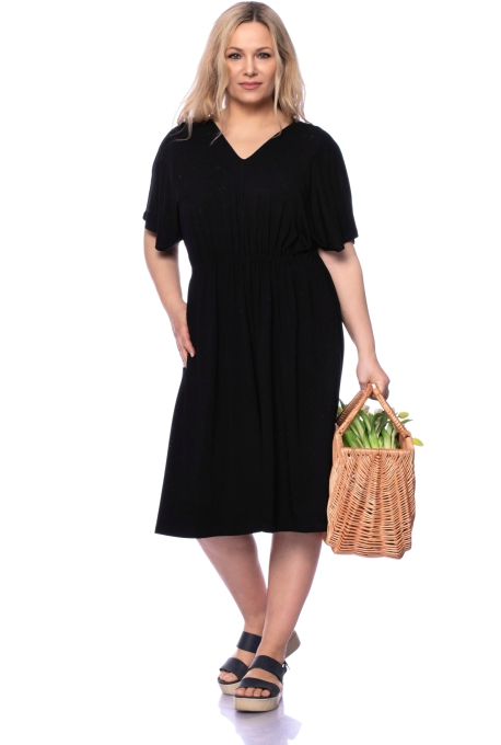 LAELIA bequemes Jerseykleid aus Bambus-Viskoe (schwarz)