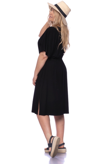 LAELIA bequemes Jerseykleid aus Bambus-Viskoe (schwarz)