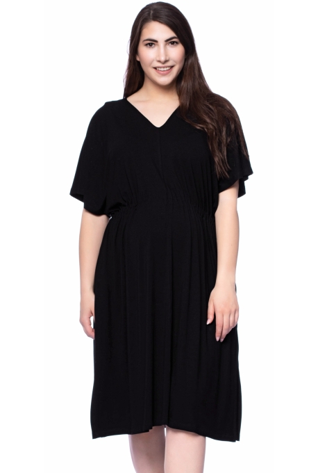 LAELIA bequemes Jerseykleid aus Bambus-Viskoe (schwarz)
