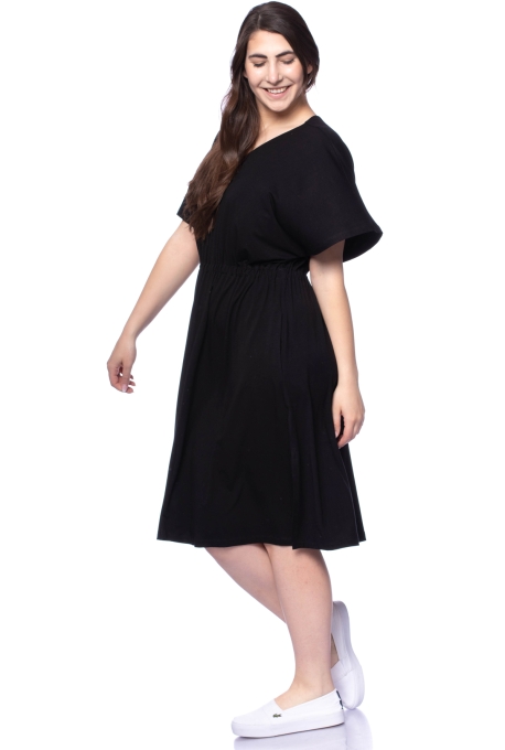 LAELIA bequemes Jerseykleid aus Bambus-Viskoe (schwarz)