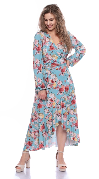 EWELIN Wickelkleid mit Volant (Velvet Love)