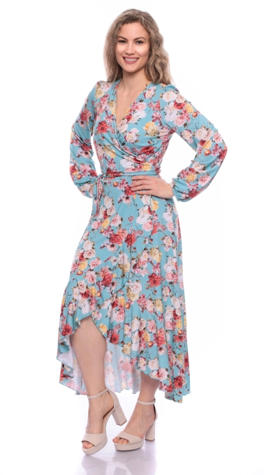 EWELIN Wickelkleid mit Volant (Velvet Love)