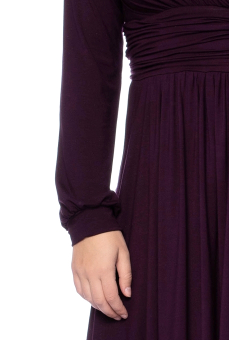 ALLEGRA Midikleid Langarm (aubergine)