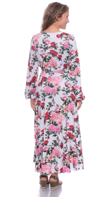 EWELIN Wickelkleid mit Volant (Rosengarten)