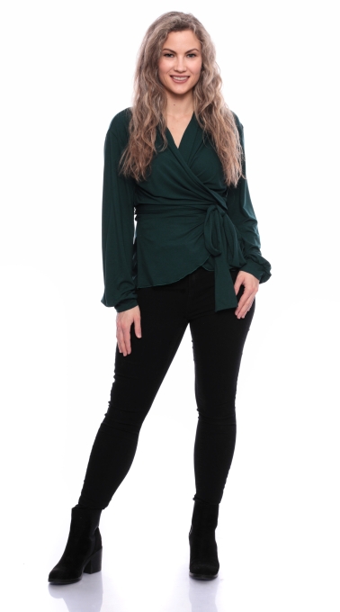 MARYSIA Wickelbluse (Flaschengrün) oder nach Farbwunsch