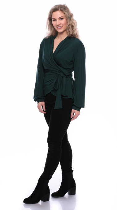 MARYSIA Wickelbluse (Flaschengrün) oder nach Farbwunsch