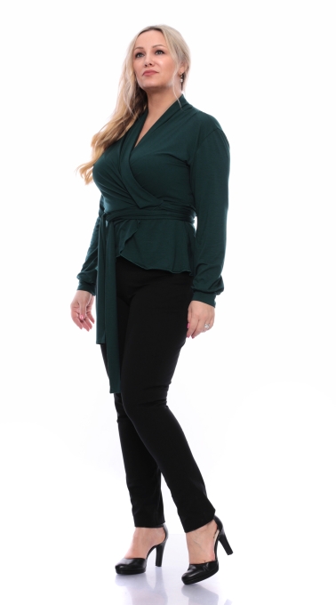 MARYSIA Wickelbluse (Flaschengrün) oder nach Farbwunsch
