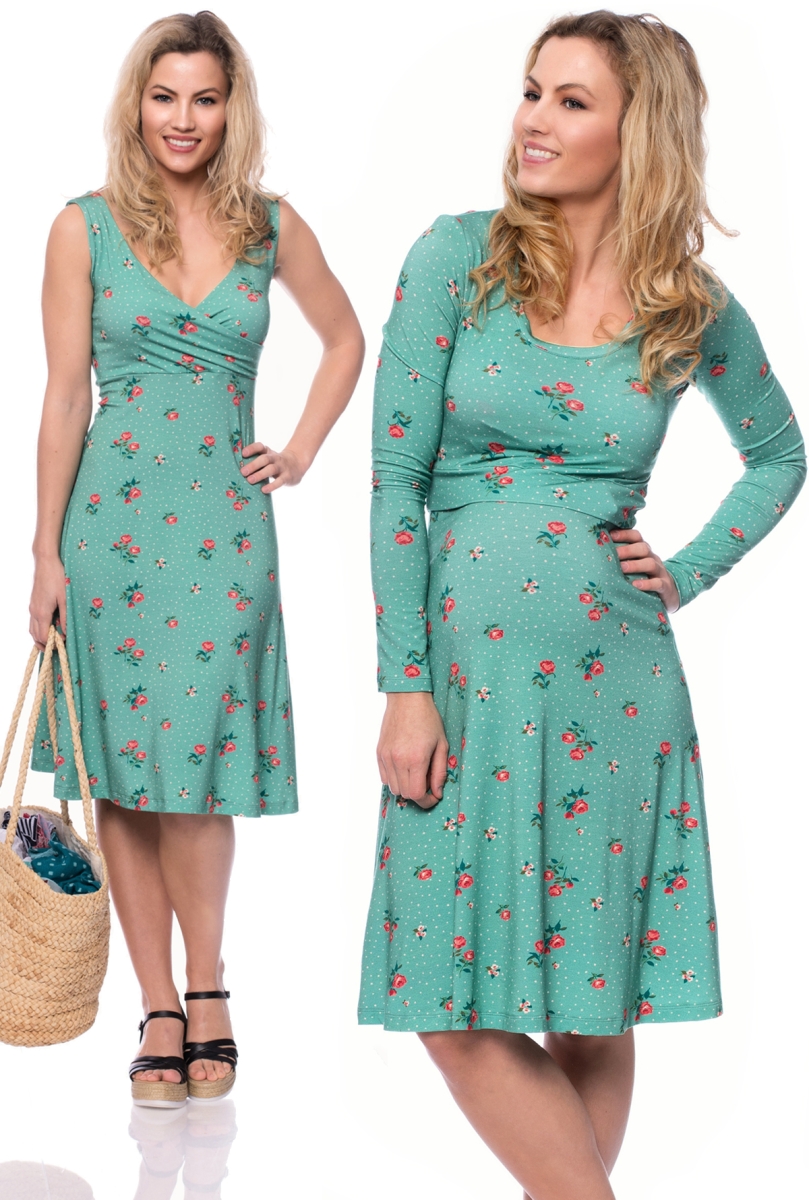 Bambus-Viskose Jersey (Victorian Rose auf mint)