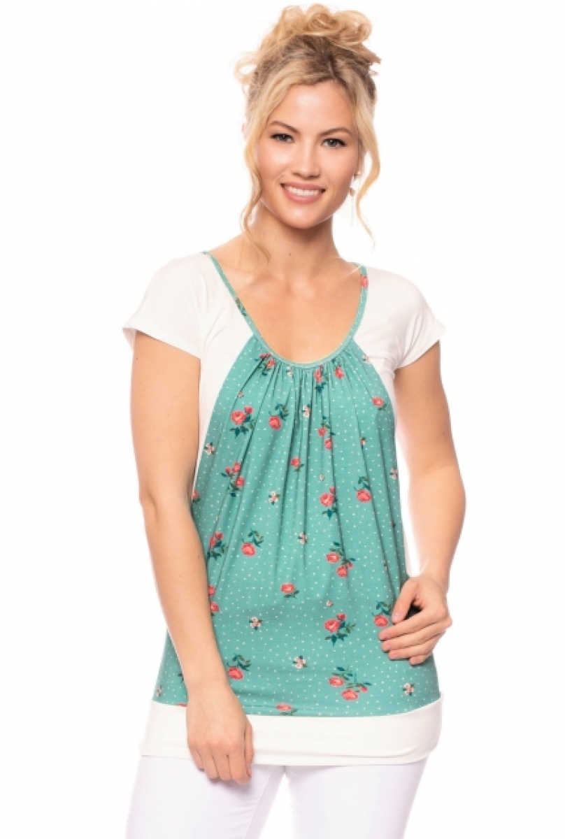 Bambus-Viskose Jersey (Victorian Rose auf mint)