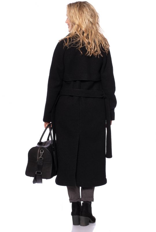 COSIMA Merino Wolltrench aus reiner Wolle (schwarz)