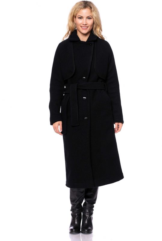 COSIMA Merino Wolltrench aus reiner Wolle (schwarz)