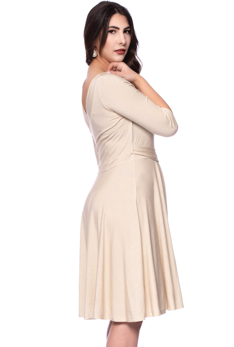 AVA wendbares Wickelkleid 3/4-Arm mit schwingendem Rock (leinenoptik)