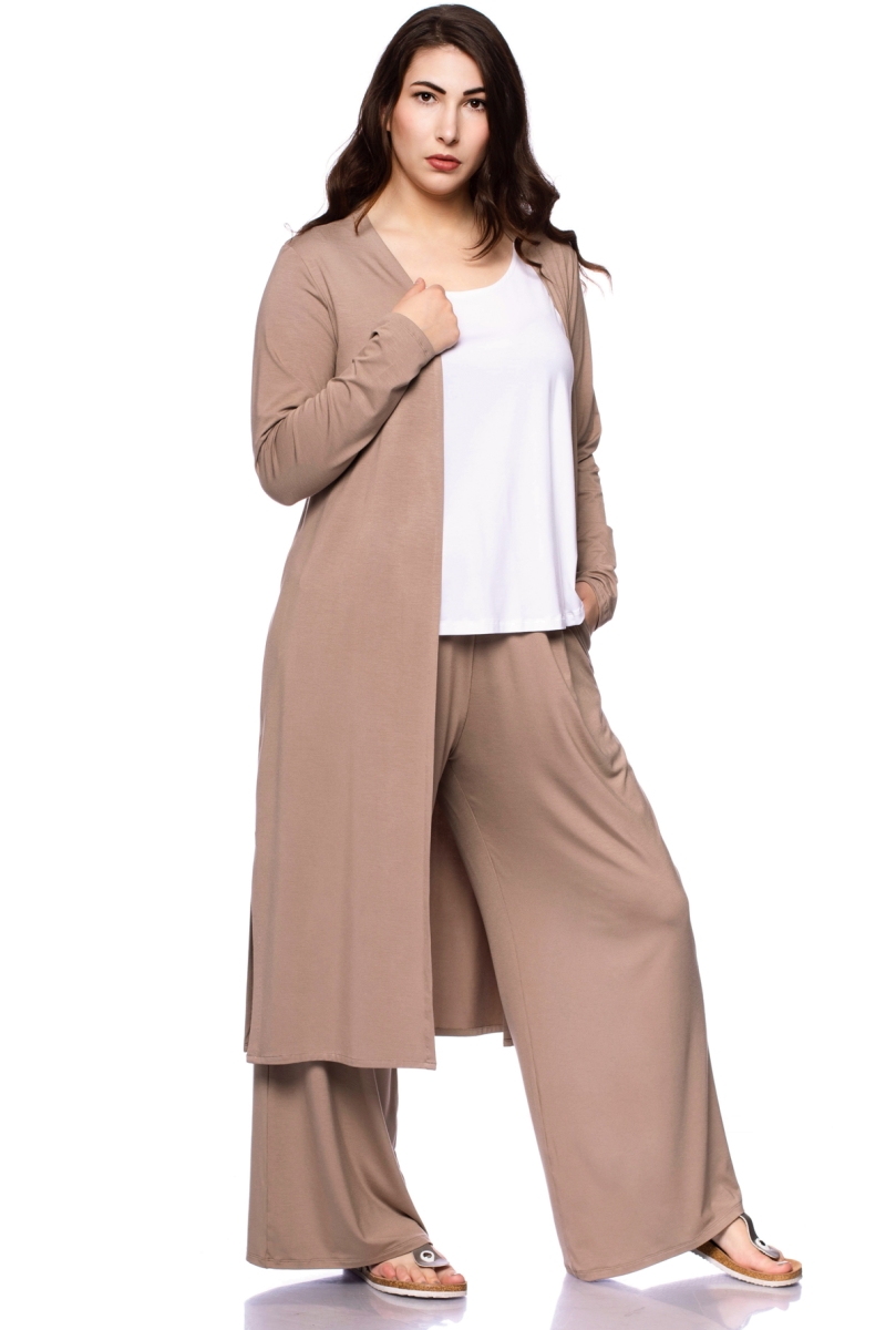 KAYLA langer Jersey-Cardigan (Beige) oder nach Farbwunsch