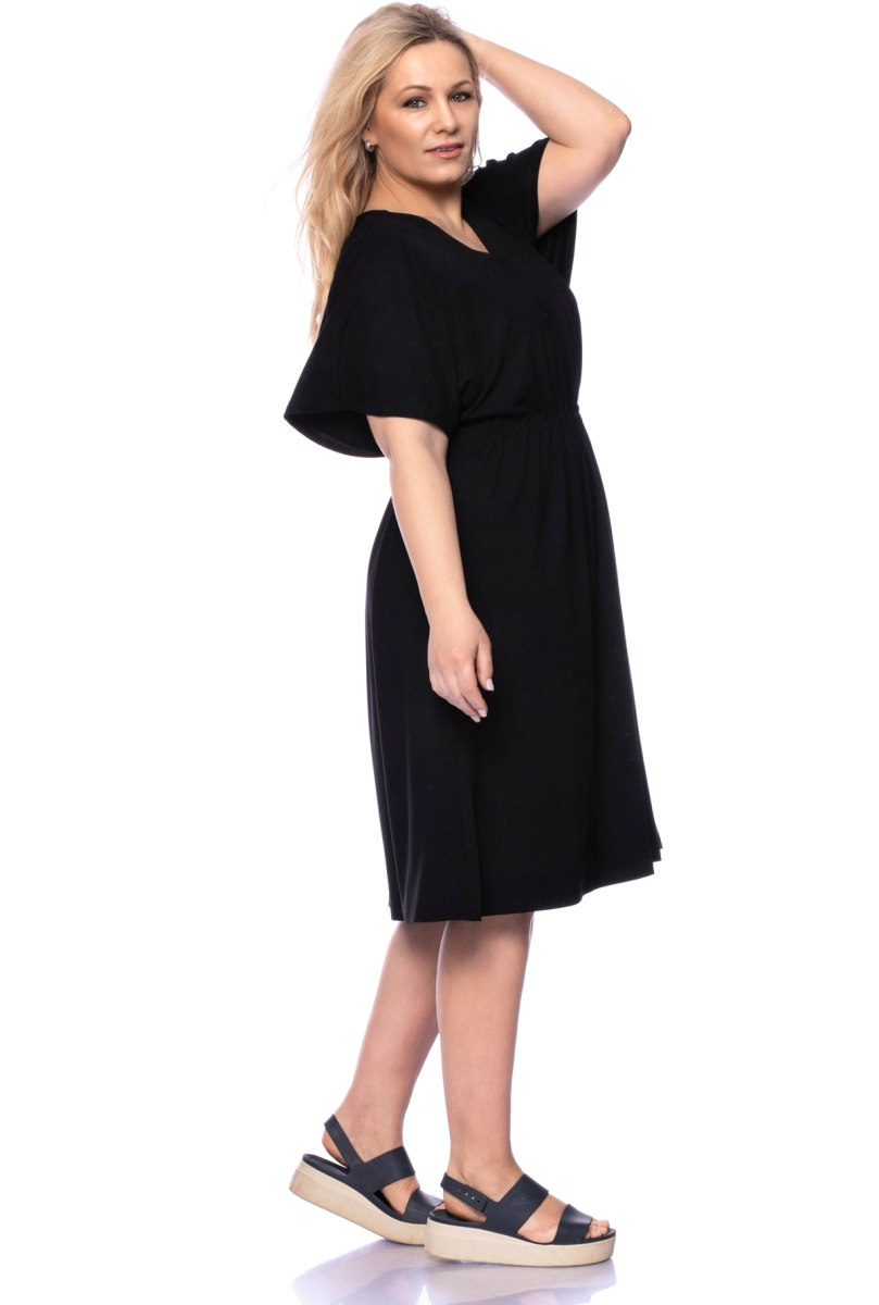 LAELIA bequemes Jerseykleid aus Bambus-Viskoe (schwarz)
