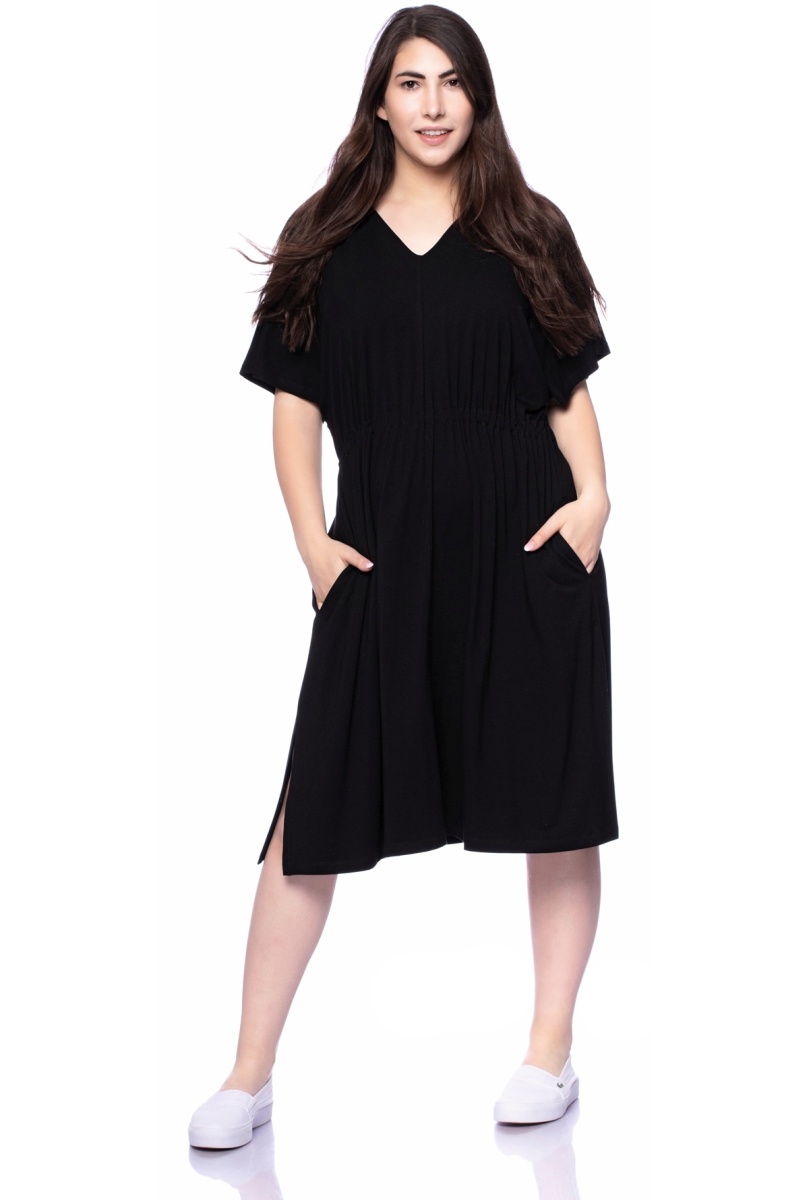 LAELIA bequemes Jerseykleid aus Bambus-Viskoe (schwarz)