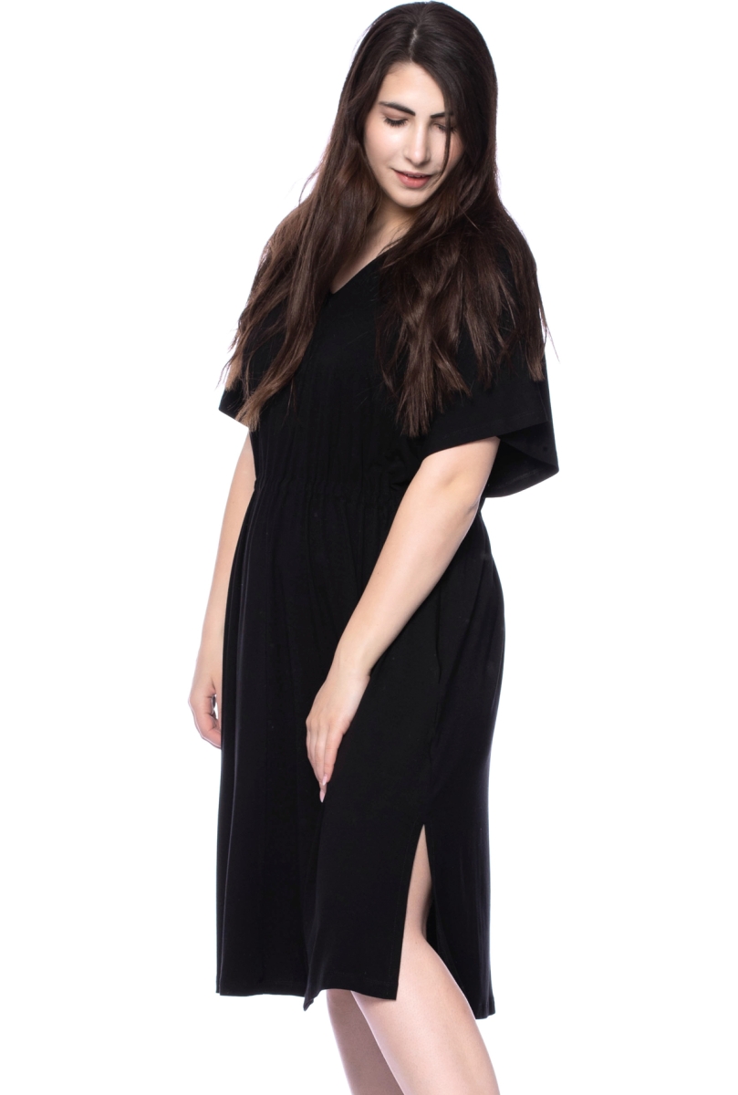LAELIA bequemes Jerseykleid aus Bambus-Viskoe (schwarz)
