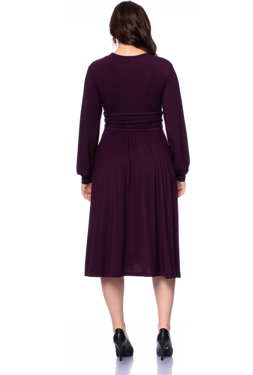 ALLEGRA Midikleid Langarm (aubergine)