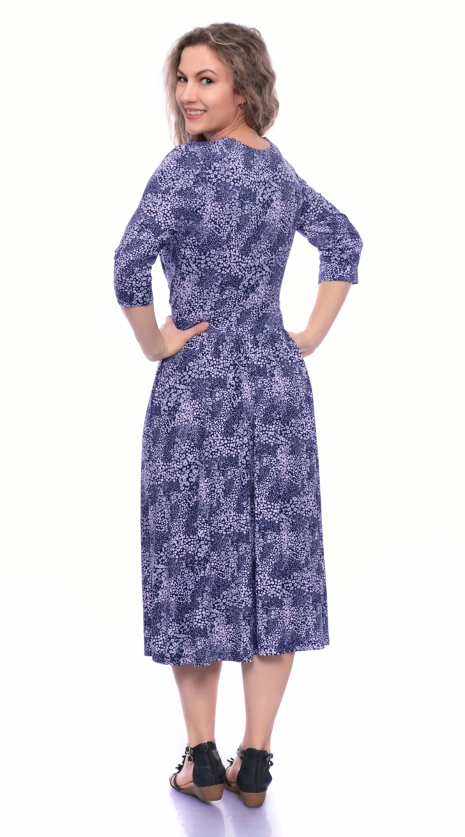 MAGDALENA Midi Kleid 3/4 Arm mit Taschen (Linaria)
