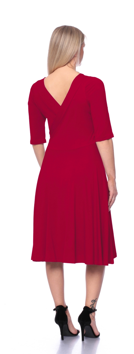 AVA wendbares Wickelkleid 3/4 Arm mit schwingendem Rock (rot)